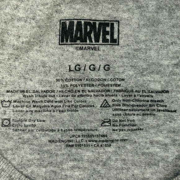 Stark Industries Iron Man T Shirt Mens Large Marvel Universe MCU Comic Book Gray - Picture 4 of 5